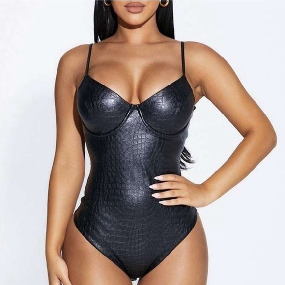 NWT Naked Wardrobe - The Sultry Croc Bodysuit - Picture 2 of 5